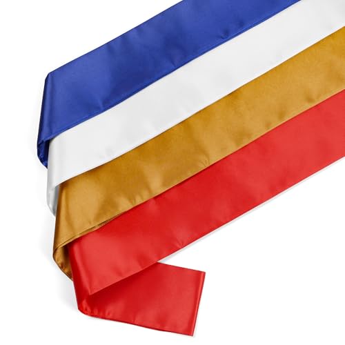 Plain White Double-Layer Satin DIY Sash - 3.7" Wide, 35" Long