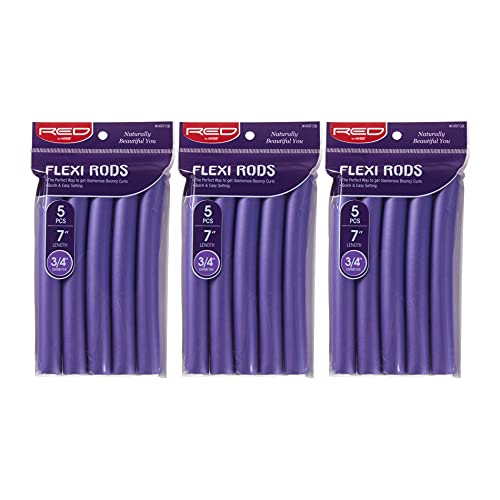 Red by Kiss Flexi Rods - 7" Heatless Hair Curlers for Bouncy Curls