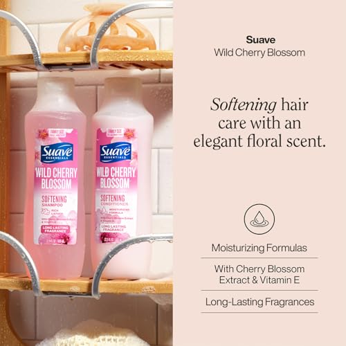 Suave Essentials Wild Cherry Blossom Shampoo & Conditioner Set, 22.5 Oz