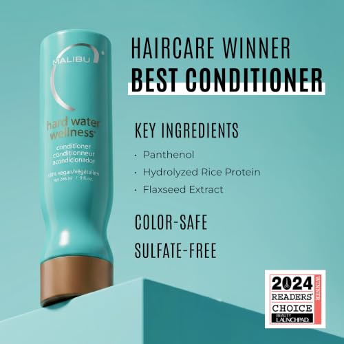 Malibu C Hard Water Wellness Hair Conditioner 9 oz Sulfate-Free Moisturizing & Shine Protecting