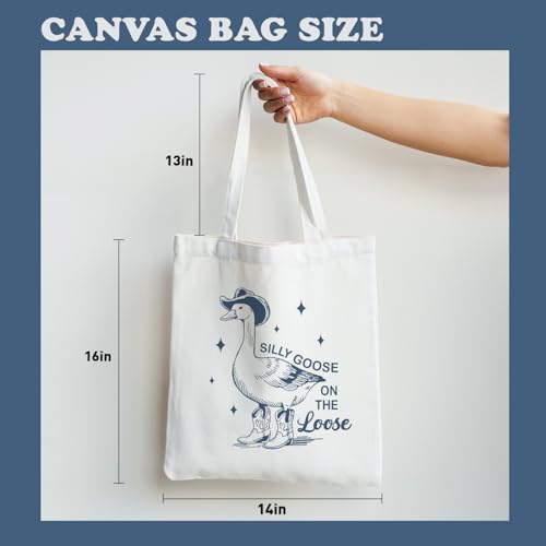 Silly Goose Canvas Tote Bag - Cute Reusable Bag for Goose Lovers