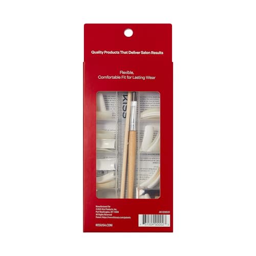 Kiss Complete Salon Acrylic Nail Kit with 64 Tips & Glue
