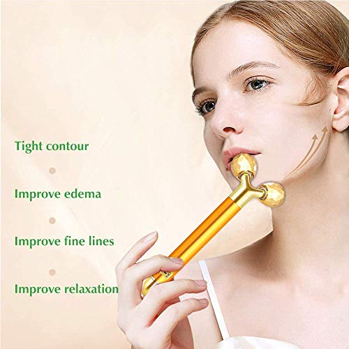 DANGSHAN 2-in-1 Electric Face Massager Kit with 3D & T-Shaped Rollers