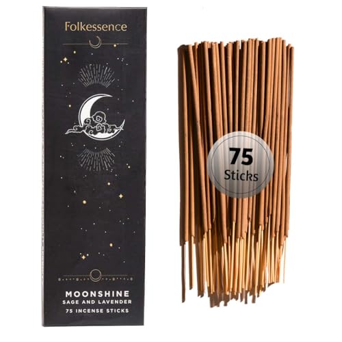 Folkulture Sage & Lavender Incense Sticks - 75 Non-Toxic Sticks, 45 Min Burn Time