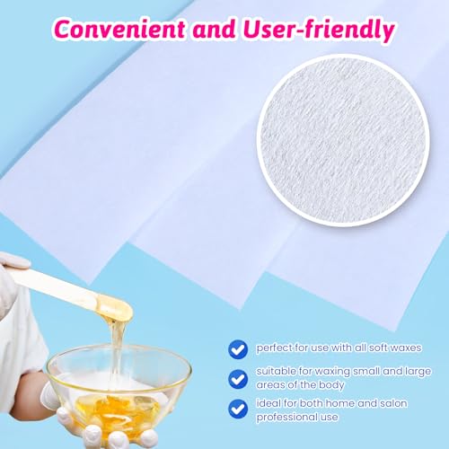MIRUCOO Non-Woven Wax Strips - 100 Count, 3" x 9" for Body & Facial Hair Removal