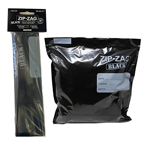 Zip Zag Black Zipper Bags (11" x 11.75") - Resealable & Airtight