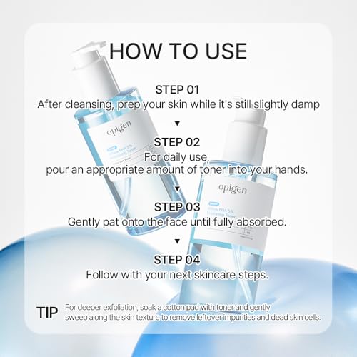 Opigen Low pH Willow PHA 5% Exfoliating Toner - Gentle Daily Skin Care for Brightening & Smoothing, 7.1 Fl Oz