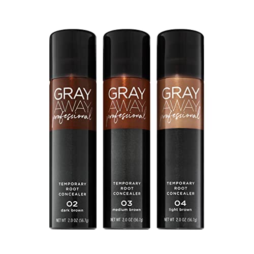Gray Away Professional Temporary Root Concealer Spray - Dark Brown 2 oz