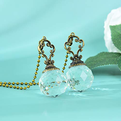 Set of 2 Vintage Crystal Prism Fan Pull Chains for Ceiling Fans