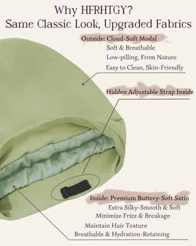 Adjustable Satin Lined Sleep Bonnet – Modal Outer Layer Unisex Hair Cap