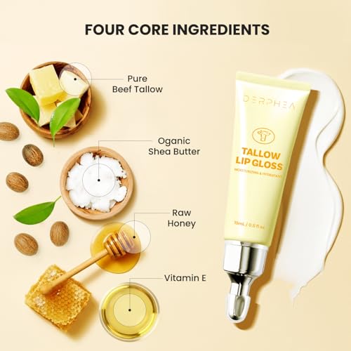 Organic Beef Tallow Lip Balm – 2 Tubes for Day & Night Use