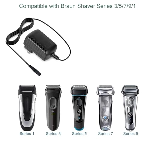 Braun Shaver Charger Replacement 12V Power Supply for Series 1-9