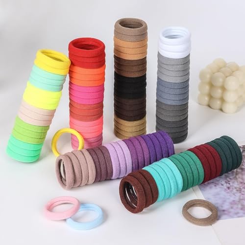 150PCS Elastic Hair Ties No Crease Seamless Hair Bands for Thick & Thin Hair