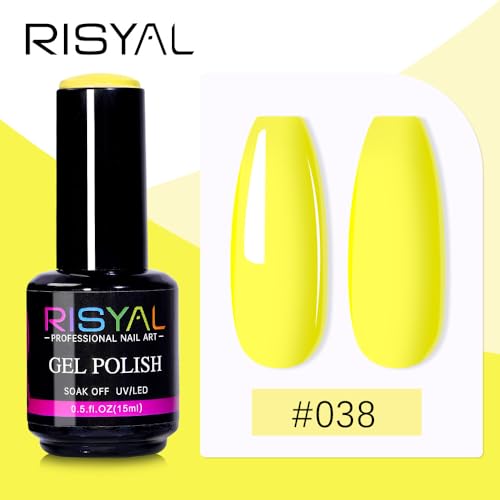 Bright Yellow Gel Nail Polish - 15ml Long Lasting High Gloss