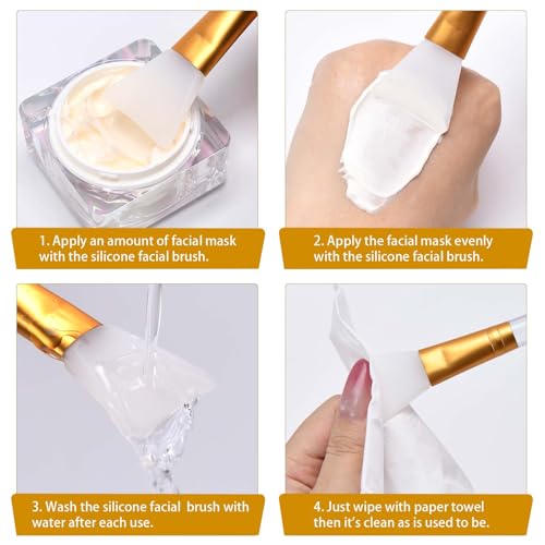 LORMAY Silicone Face Brush - Tapered Head for Even Mask Application