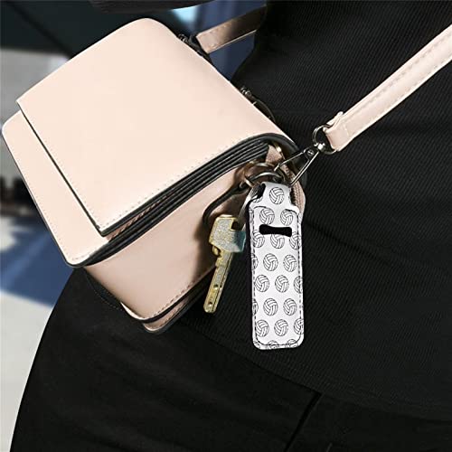 Suobstales Lip Balm Holder Keychain Clip - Lipstick & Lipstick Tracker Sleeve
