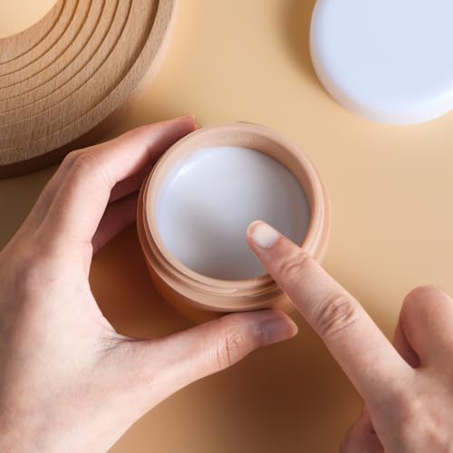 Kuangre 3oz Silicone Travel Containers for Toiletries - Leak-proof Cream Jars (4 Pack, Apricot)