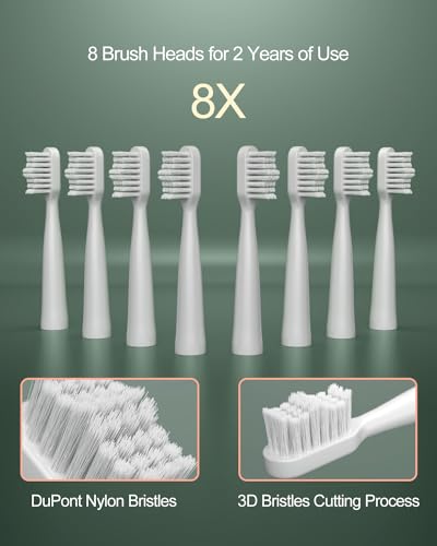 AJELU Sonic Electric Toothbrush for Adults with 8 Brush Heads