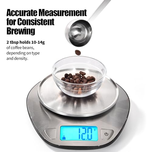 Doosu 6.9in Long Handle Coffee Scoop - Stainless Steel Measuring Spoon