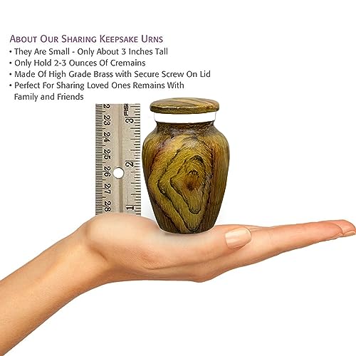 BOLD & DIVINE Wooden Keepsake Urn for Human Ashes - Small Teak Root