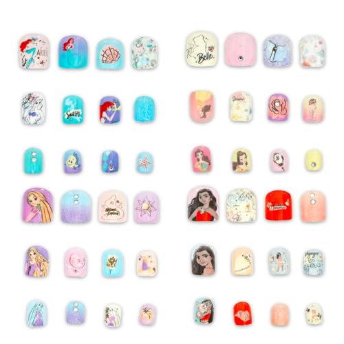 Disney Princess Press-On Nails for Kids - 48 Stick-On Nails & Stickers