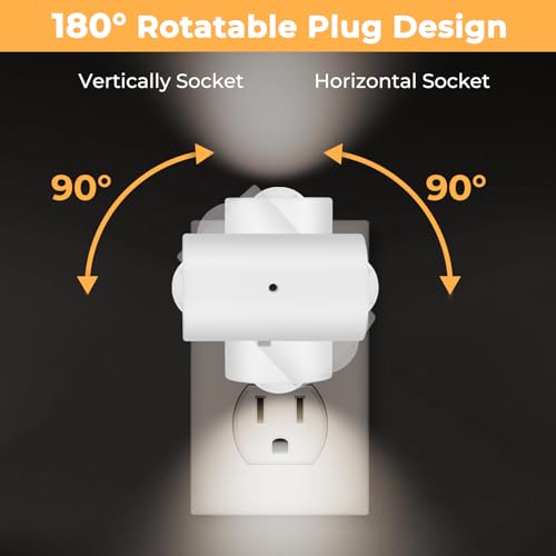 LED Night Light Plug-in with Dusk to Dawn Sensor, 4 Pack