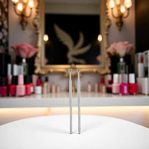 Stainless Steel Cuticle Pusher Set - 2 Professional Nail Care Tools