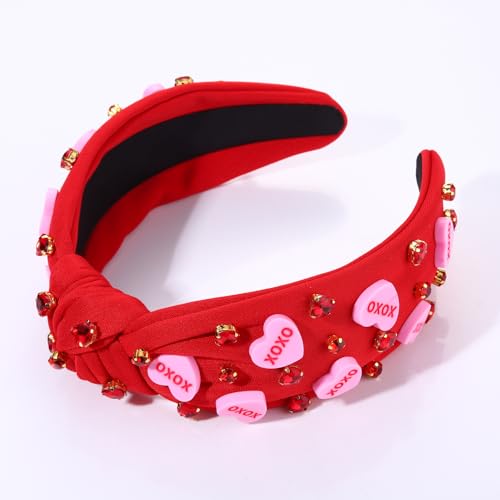 Heart Headband 5 - Valentine's Day Jeweled Beaded Headband for Women