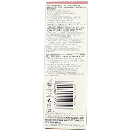 CoverGirl Outlast Lip Color Mauve 2-Pack - Long-Lasting Lipstick, Purple Variant