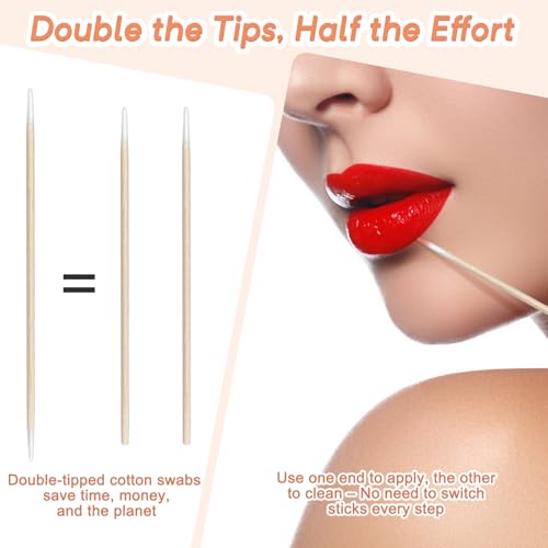 200 Dual-Tip Micro Cotton Swabs for Makeup & Nails - Precision Tips