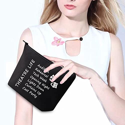 PXTIDY Theatre Life Makeup Bag - Black Drama Gifts Pouch