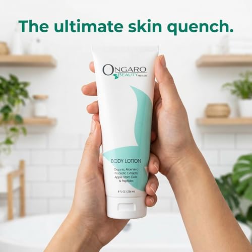 Ongaro Beauty Organic Body Lotion - Light Citrus Apricot Scent, 8oz
