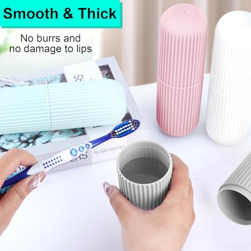 UCEC Portable Toothbrush Case 2-Pack, 7.7 Inch - Grey & White