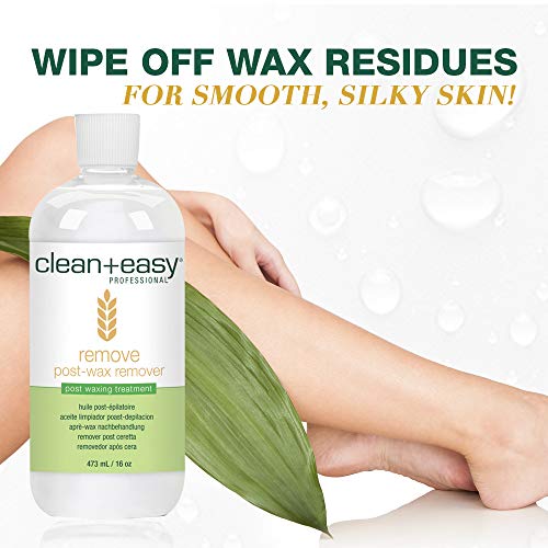 Clean + Easy After Wax Remover Oil, Wheat Germ Post-Waxing Cleanser, 16 oz