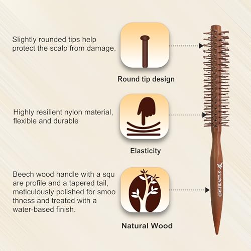 SUNBIRD Small Round Hair Brush for Short Hair Volumizing & Styling