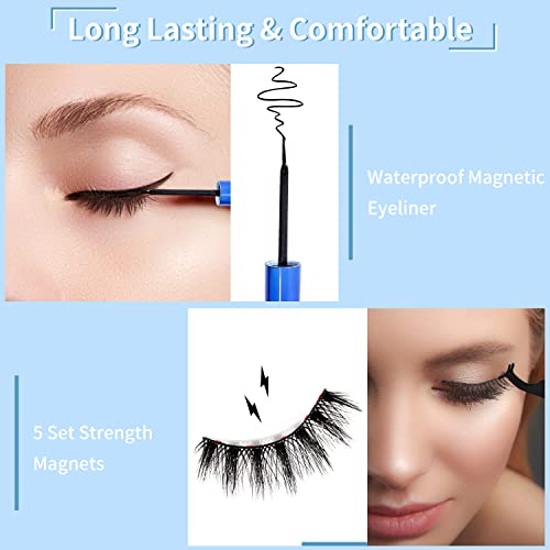 Kistep Magnetic Eyelashes Kit - 7 Pairs 3D Reusable Lashes