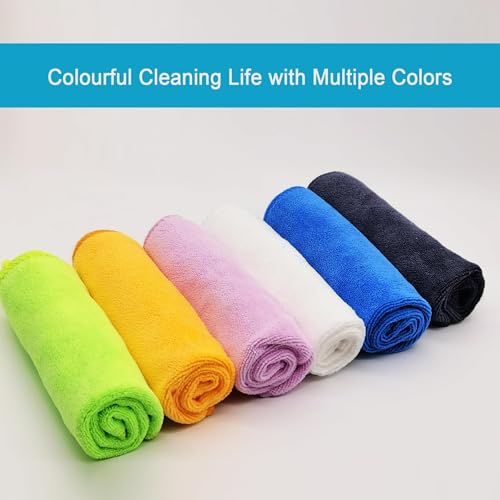 400 GSM Ultra Absorbent Microfiber Cleaning Cloths - 12 Pack