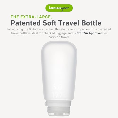 humangear GoToob+ XL Refillable Silicone Travel Bottle, 6 fl. oz. Leak-Proof