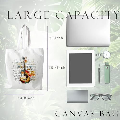 Floral Music Tote Bag for Women | Reusable Canvas Design