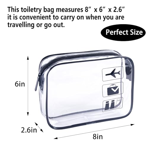 TREALDATE Clear TSA-Approved Travel Toiletry Bags - 10 Pack