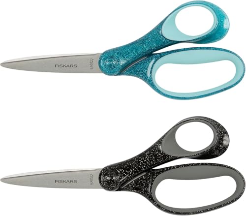 Fiskars Glitter Scissors for Ages 12-14, 7-Inch, 2-Pack