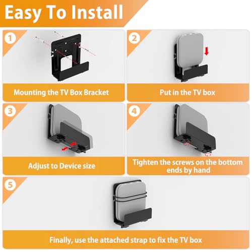 Adjustable Cable Box Wall Mount Bracket for Media Devices