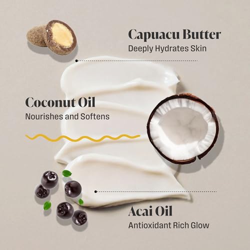 Nutrius Brazilian Body Butter Cream 6 Fl Oz - Fast-Absorbing, Hydrating, Non-Greasy