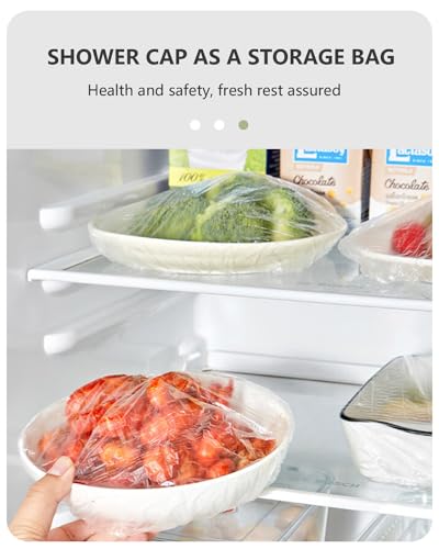 Thick Large Disposable Shower Caps for Women, 50 Pack - Waterproof & Stretch-Fit