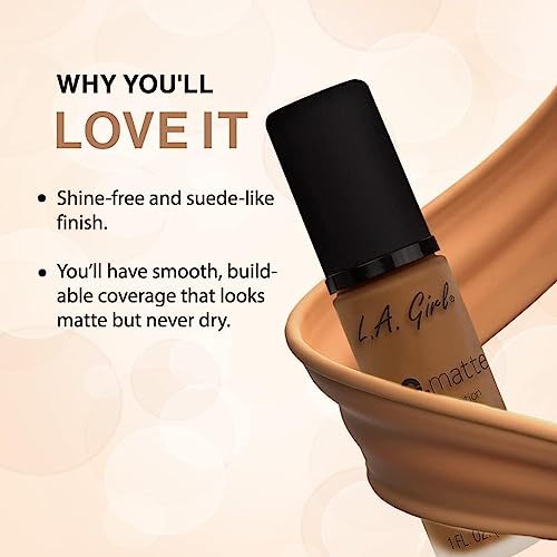 L.A. Girl Pro.matte Foundation Nutmeg 4 oz (Pack of 2)