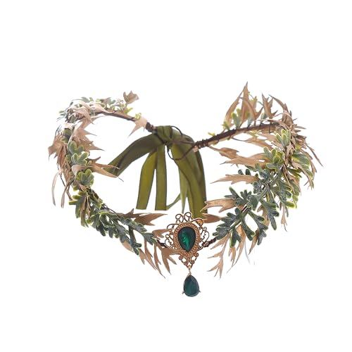 Vivivalue Fairy Flower Crown Headband - Woodland Elven Floral Hair Wreath
