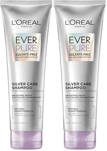 L'Oreal Paris EverPure Silver Care Shampoo for Gray Hair, 8.5 Fl Oz (Pack of 2)