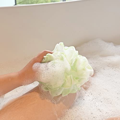 3 Pack Bath Loofah Sponges for Body Wash - Durable Exfoliating Shower Balls, 75g each, Multiple Colors