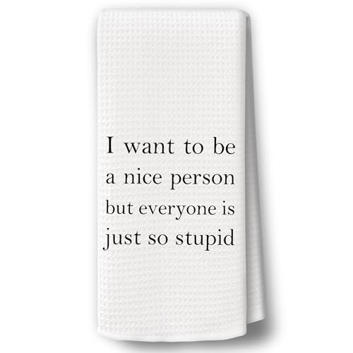 Funny Sarcastic Kitchen Towels - 16x24 Decorative Dish Towels
