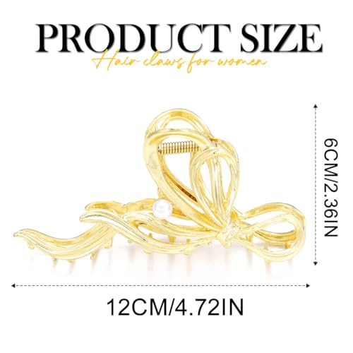 Fashey Bow Claw Clips - Metal Hair Clips for Thick & Thin Hair, Jewelry-Quality Claw Hair Accessories
